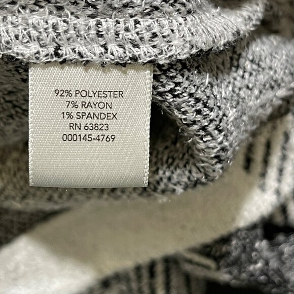 Christopher & Banks Fleece Jacket Black White Buffalo Plaid Size L Large - Picture 6 of 7